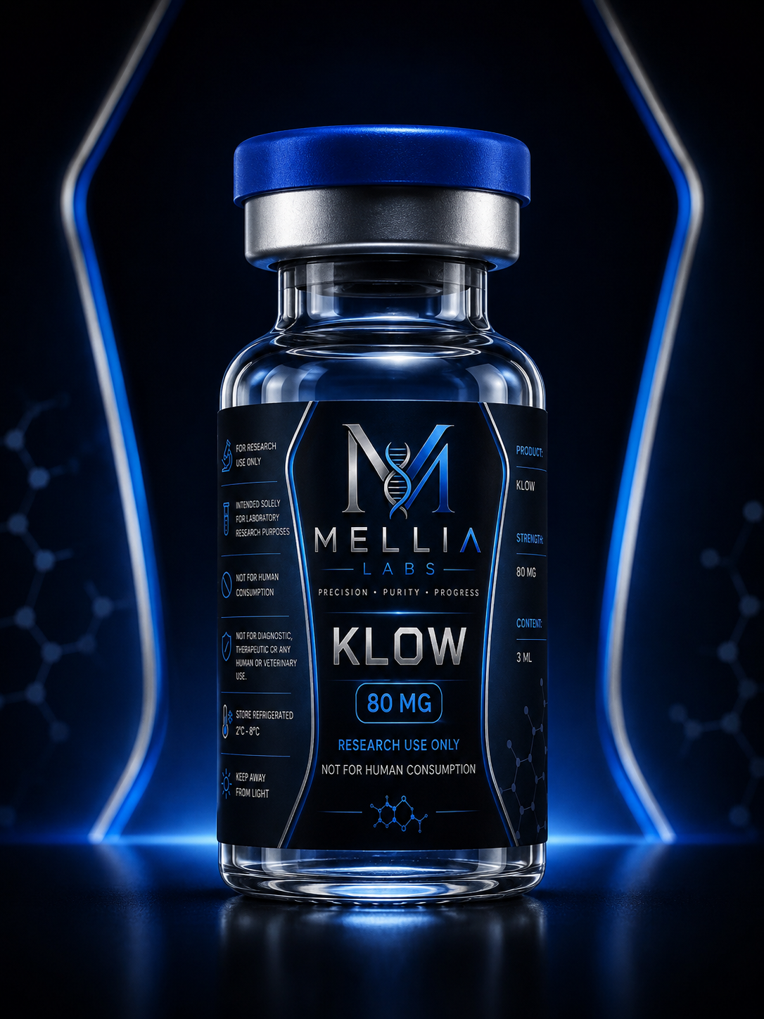 KLOW 80mg research material in sealed laboratory packaging