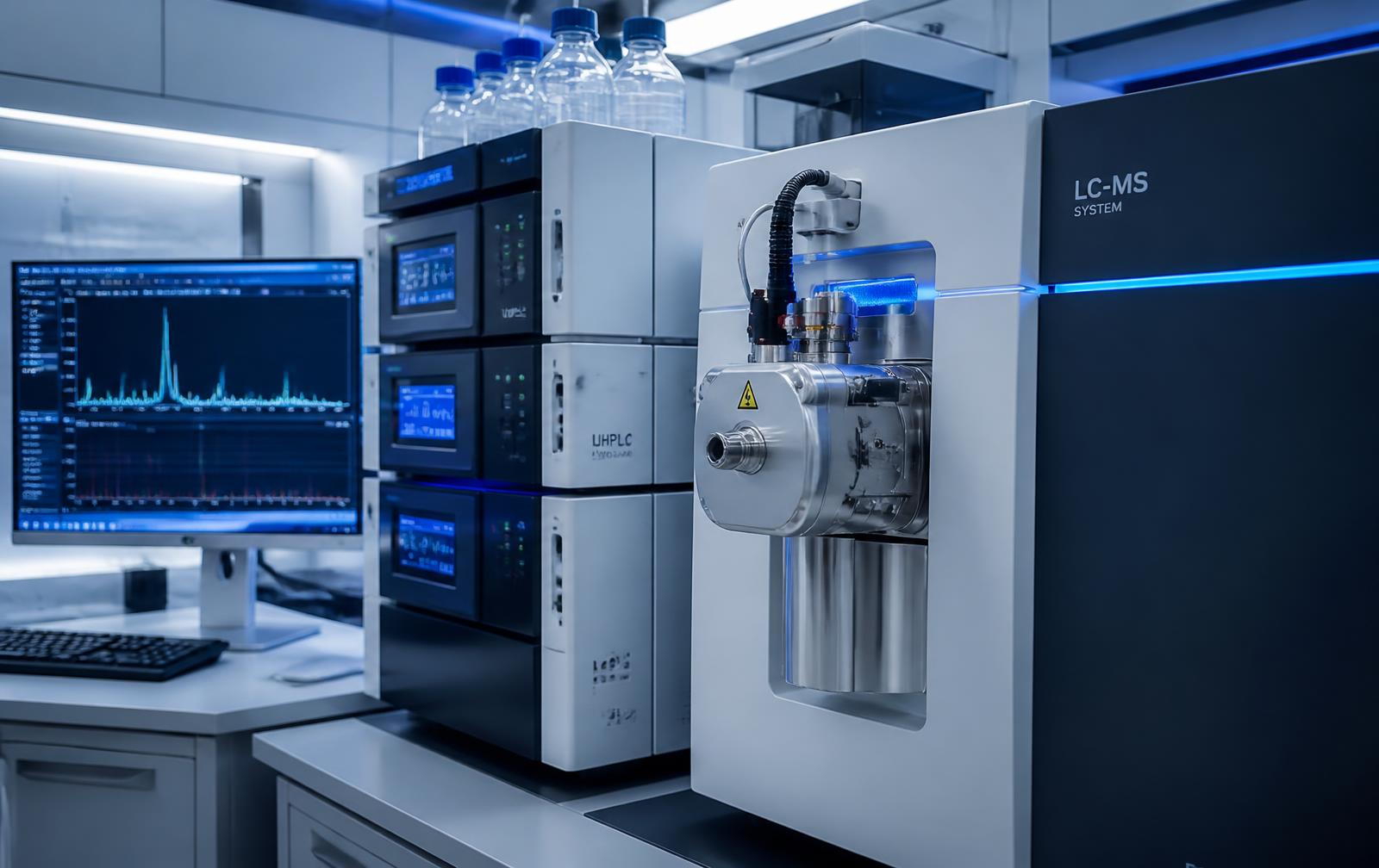 Scientific glassware and instrumentation representing analytical characterisation
